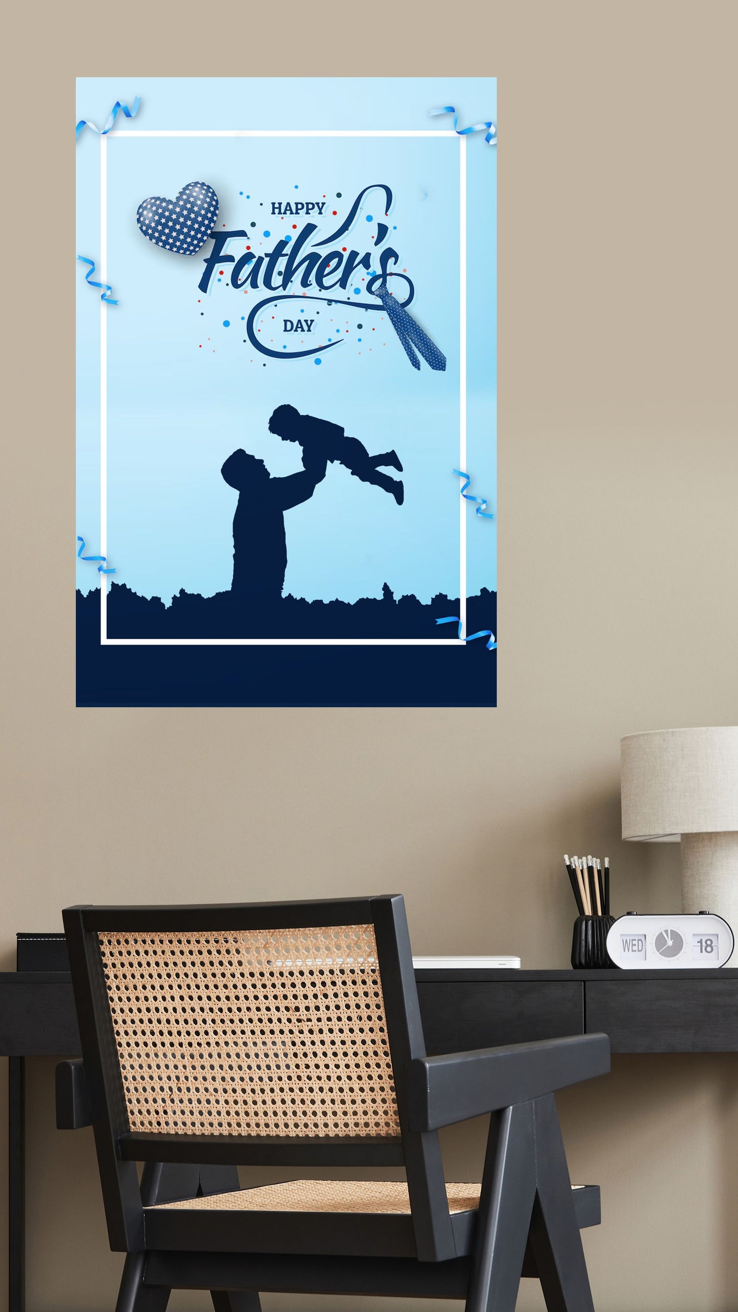 Sky High Love: Joyful Father's Day Metal Poster