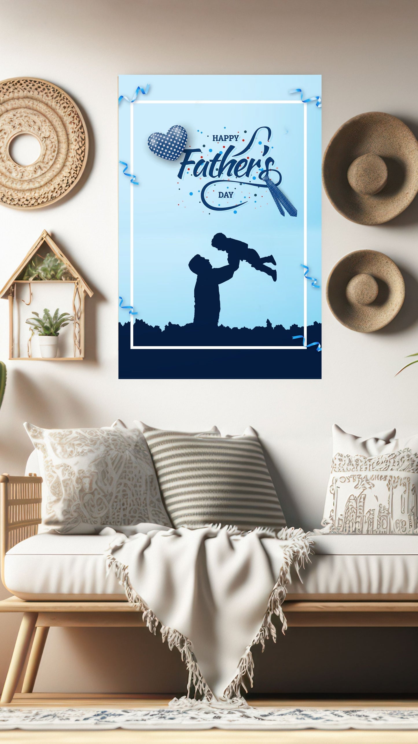 Sky High Love: Joyful Father's Day Metal Poster