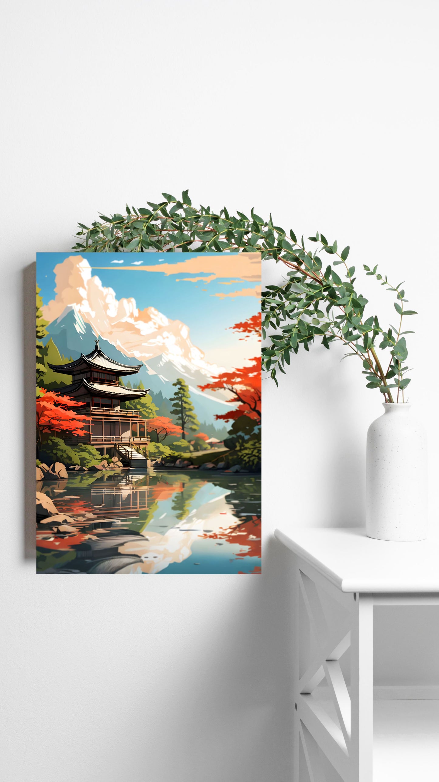 Tranquil Haven: Majestic Mountain Retreat Metal Poster