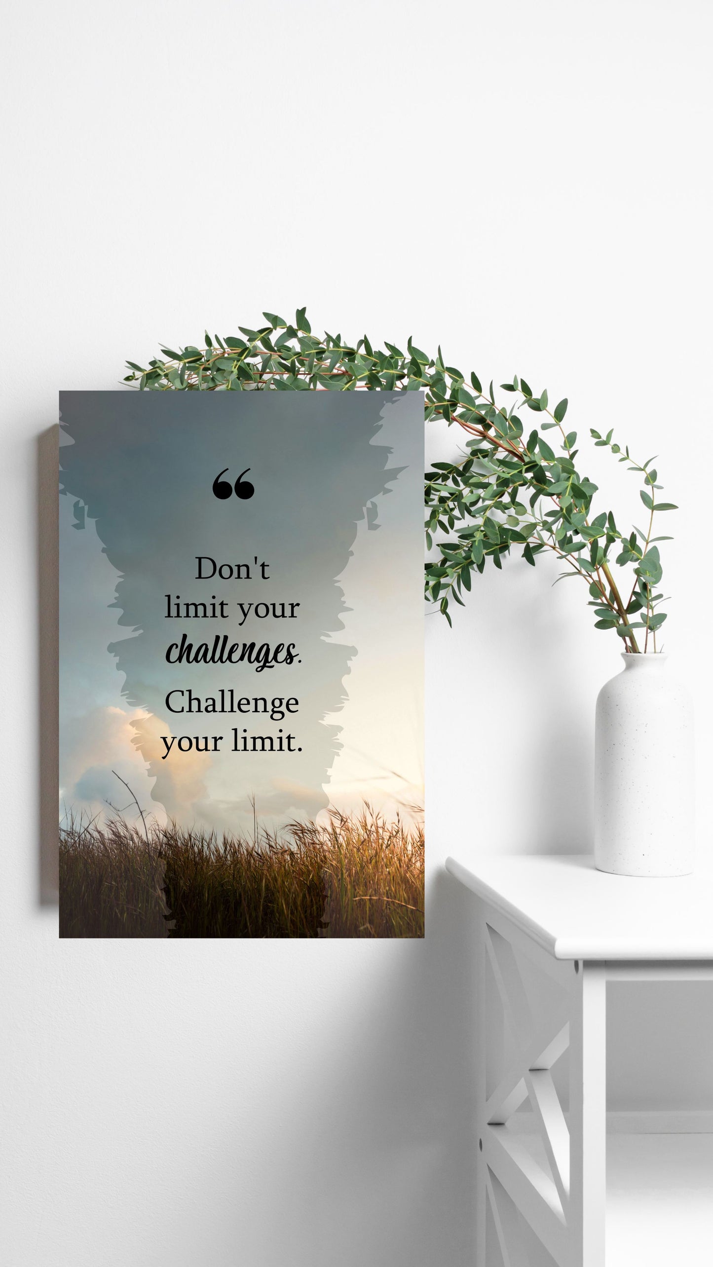 Challenge Your Limits: Inspirational Grassland Metal Poster