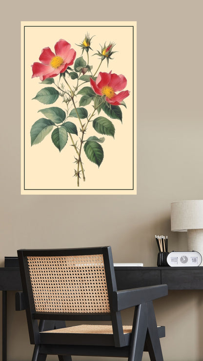 Rose Elegance: Vintage Bloom Metal Poster