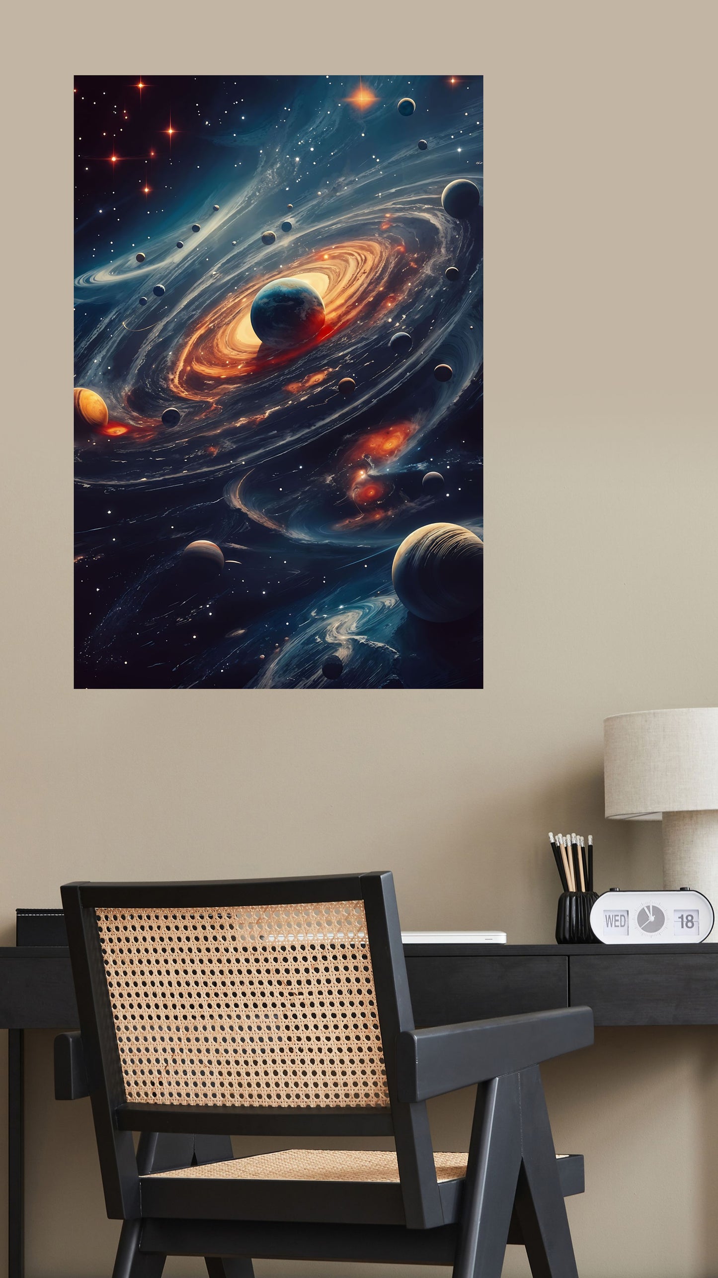 Galactic Harmony: The Universe's Eternal Dance Metal Poster