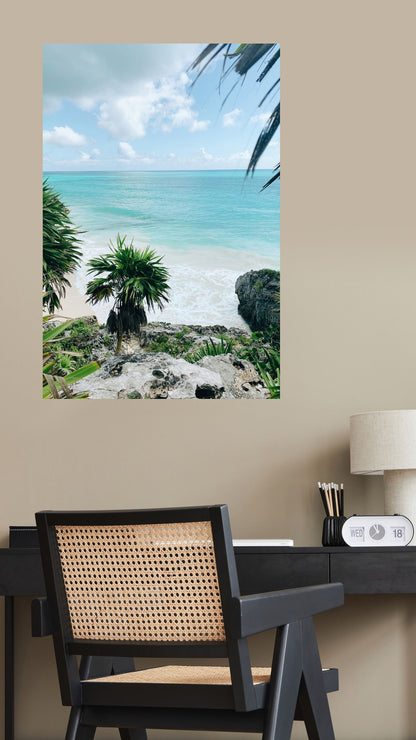 Tranquil Shores: Tropical Beach Paradise Metal Poster
