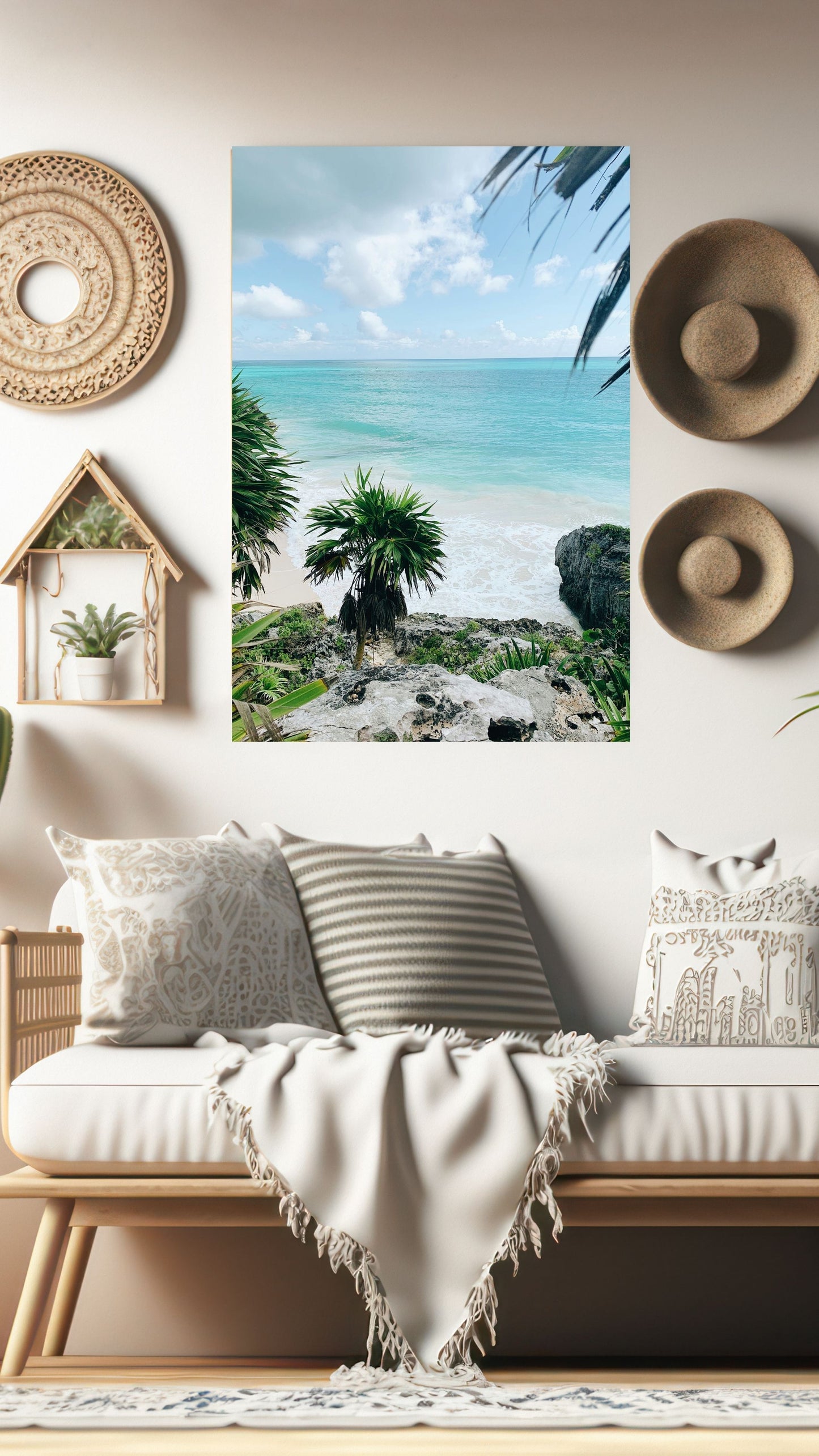 Tranquil Shores: Tropical Beach Paradise Metal Poster