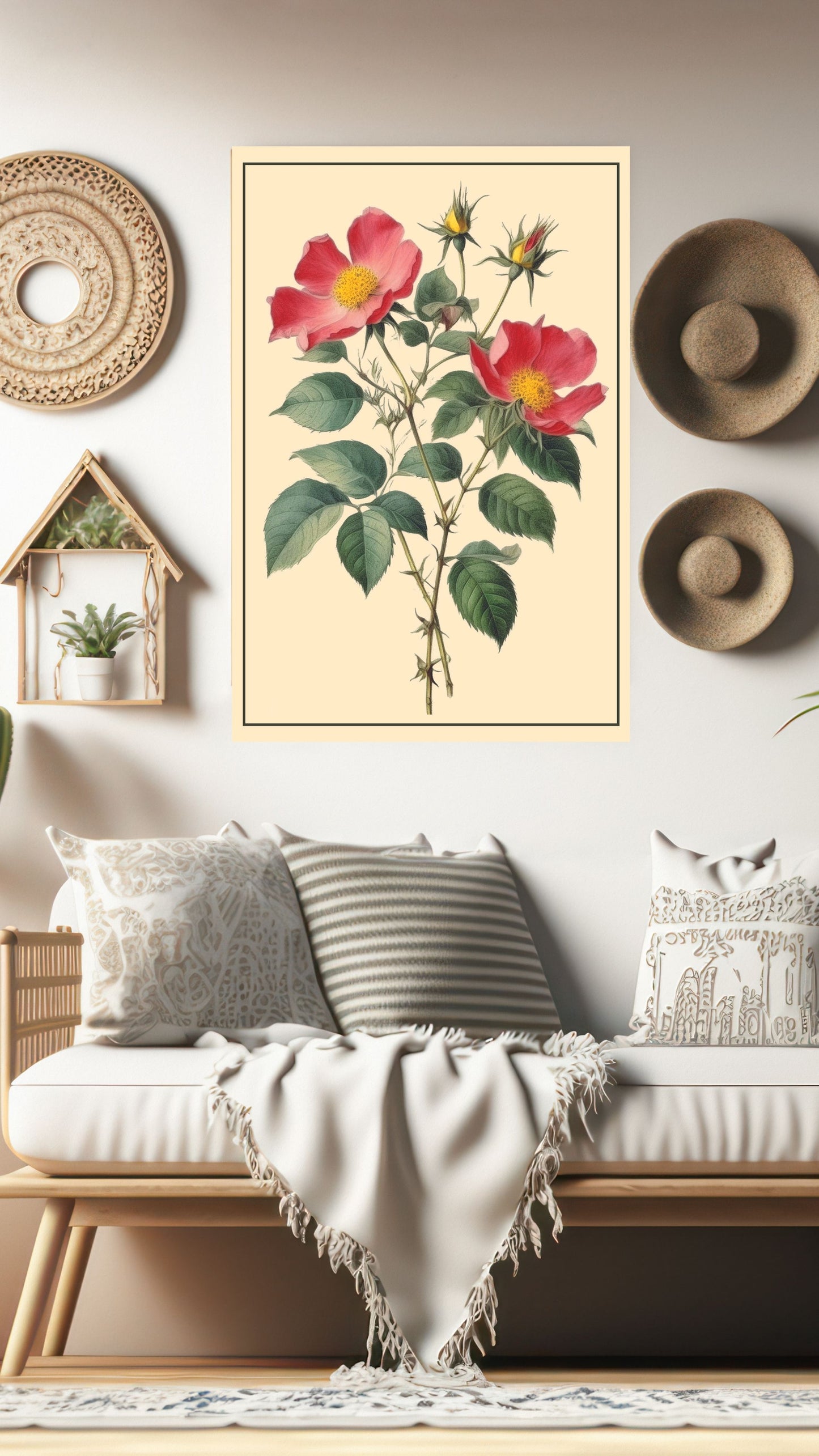 Rose Elegance: Vintage Bloom Metal Poster