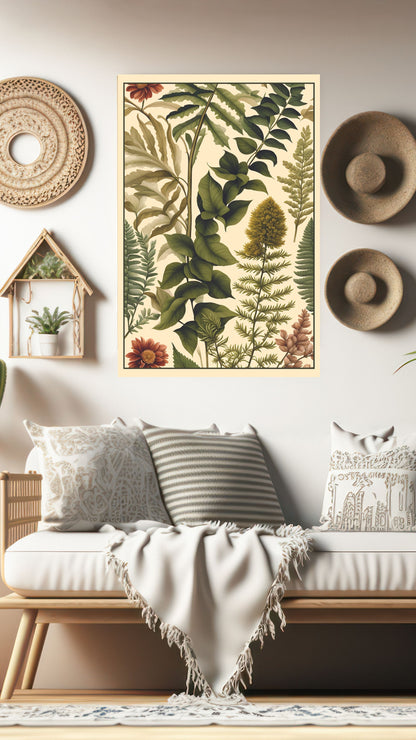 Botanical Bliss: Vintage Garden Metal Poster