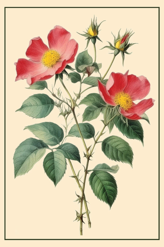 Rose Elegance: Vintage Bloom Metal Poster