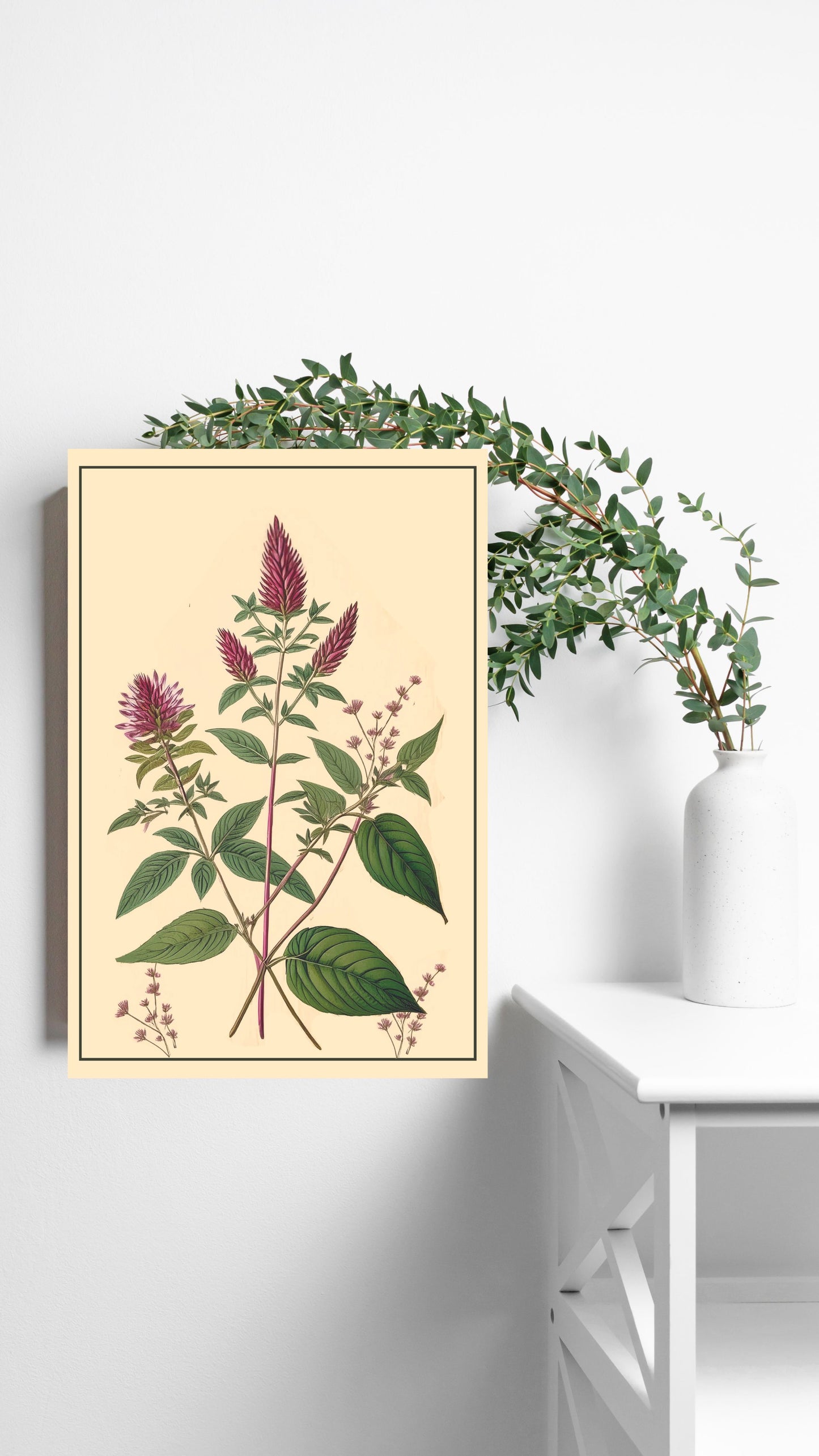 Blossoming Grace: Vintage Botanical Metal Poster