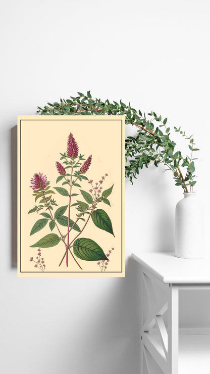 Blossoming Grace: Vintage Botanical Metal Poster
