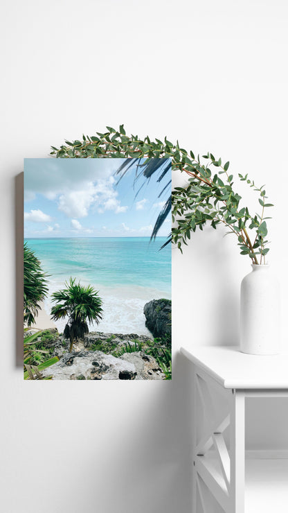Tranquil Shores: Tropical Beach Paradise Metal Poster